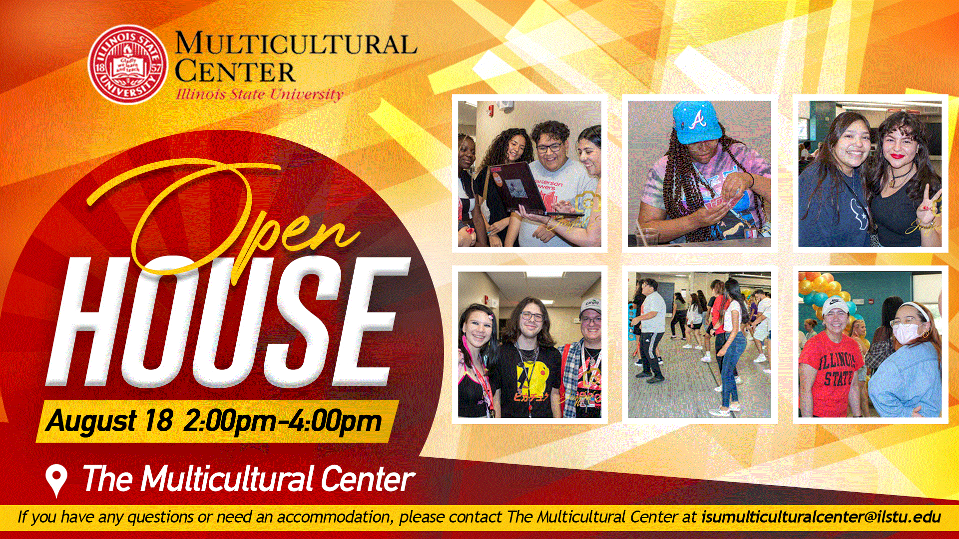 Multicultural Center Open House - Images of Students - Event August 18 2-4pm 