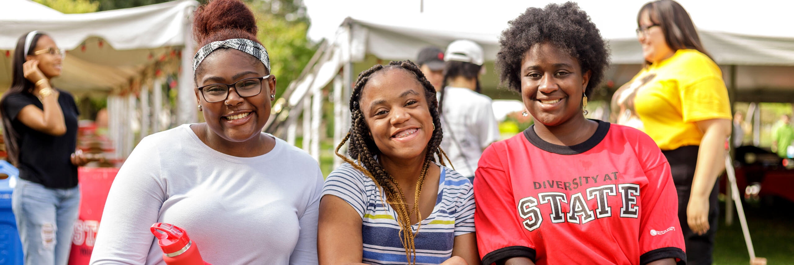 Students pose for a photo at Welcome Week